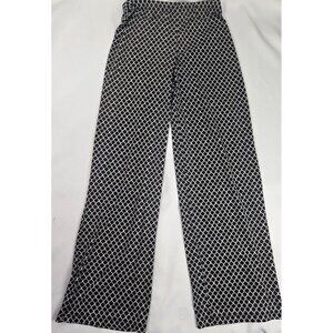 Black & White Geometric‎ Print Womens Pants By AGB XS Y2K Poly Spandex
